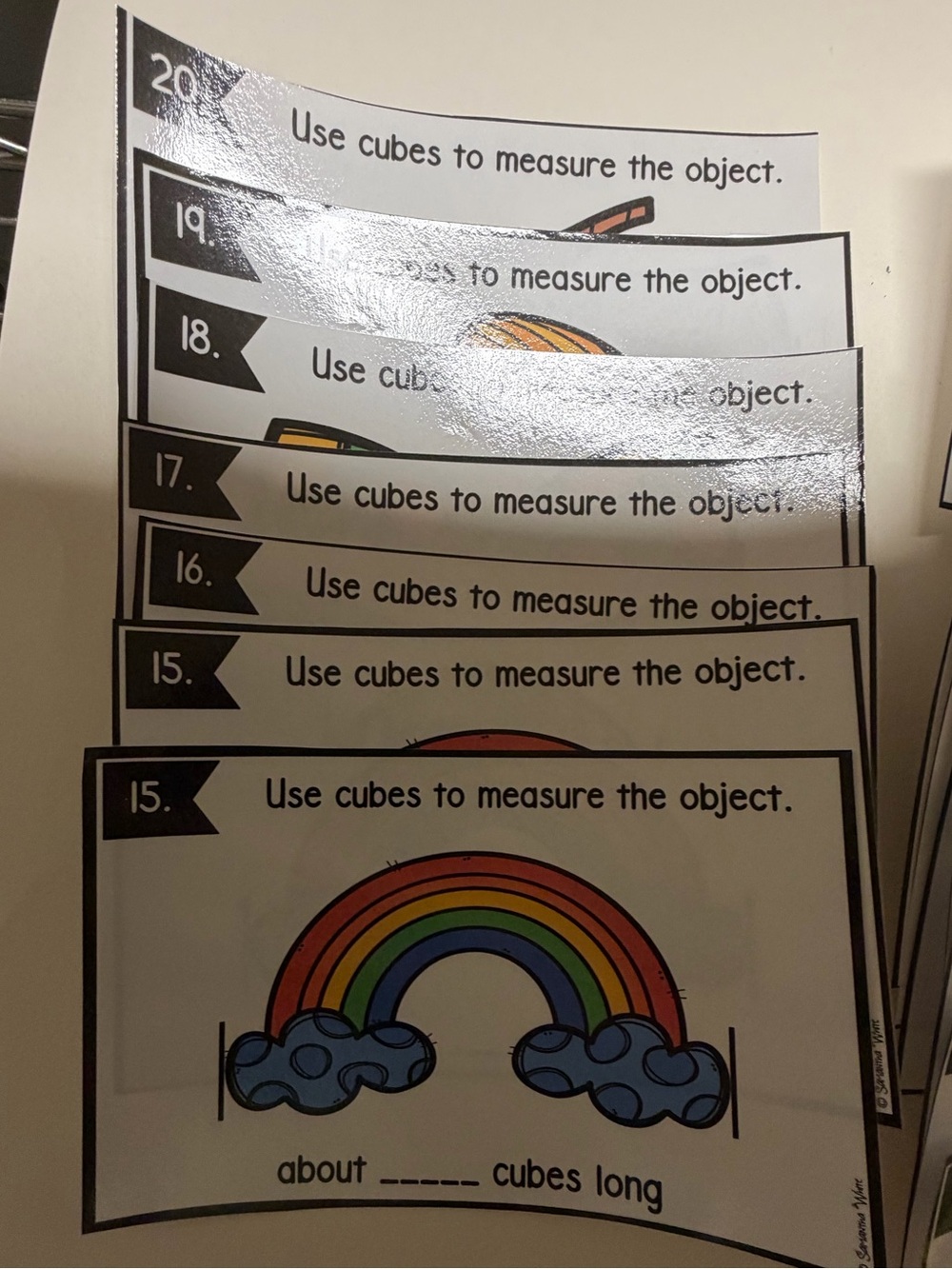 Rainbow Measurement Activity Cards - Colorful Classroom Printables